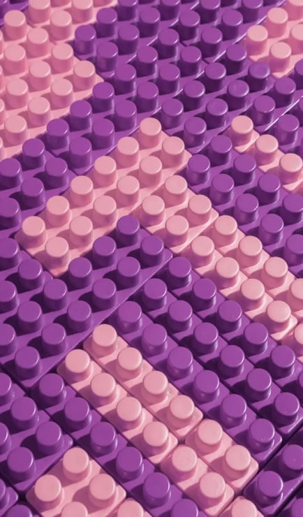 Vibrant purple and pink brick pattern